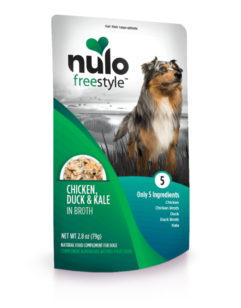 Nulo Freestyle Grain Free Chicken Duck & Kale in Broth Meaty Dog Food Topper Pouch