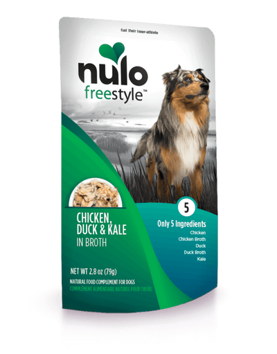 Nulo Freestyle Grain Free Chicken Duck & Kale in Broth Meaty Dog Food Topper Pouch
