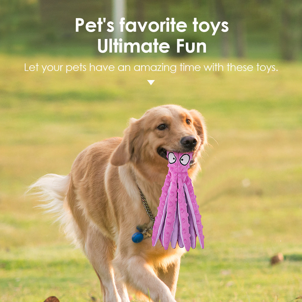 Interactive Squeaky Dog Toy Set - Sound Octopus 2-Pack