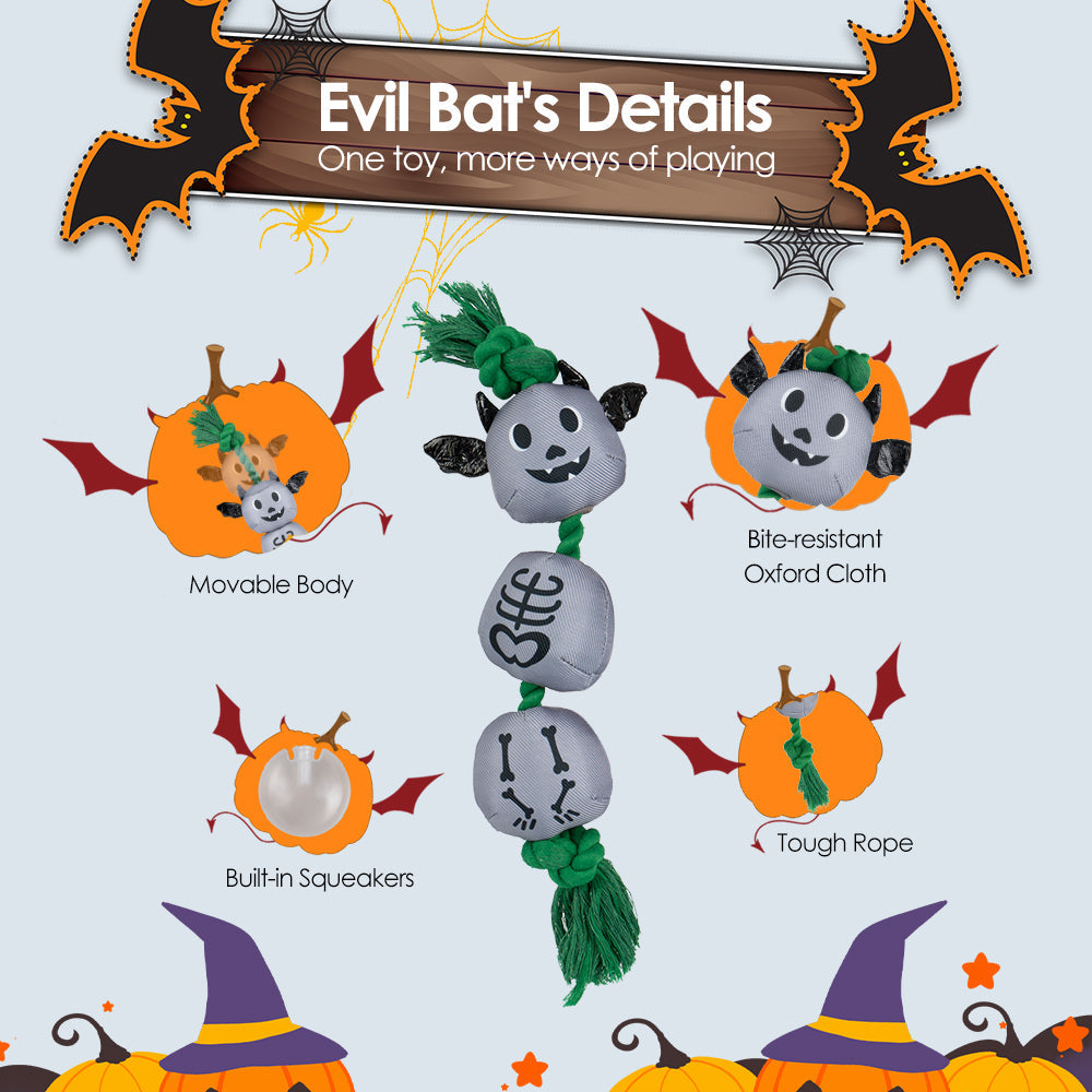 Halloween Rope Bat - Gray
