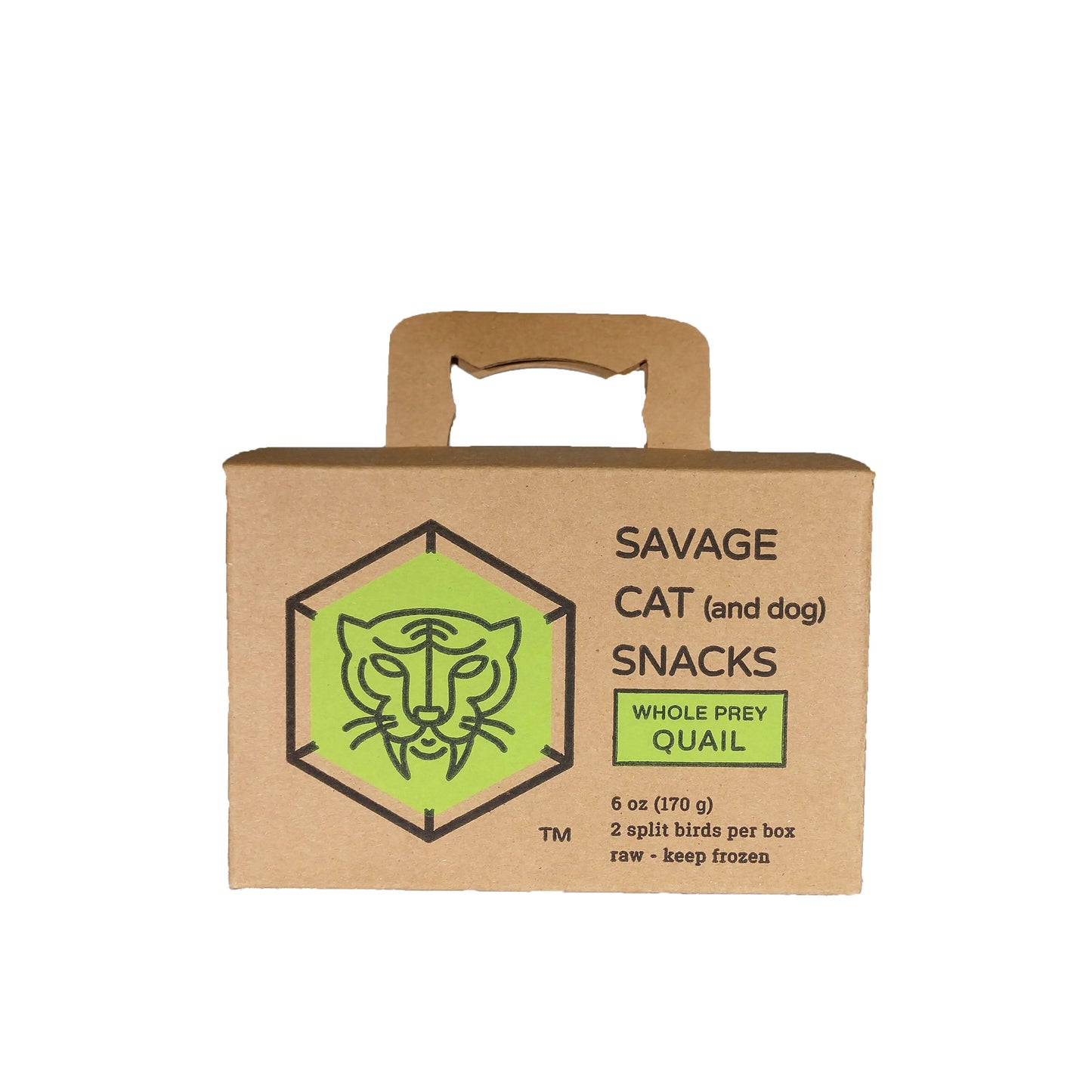 Savage Cat Whole Prey Quail, Frozen Raw Pet Chew