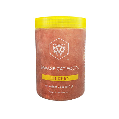 Savage Cat Chicken Tub, Frozen Raw Cat Food