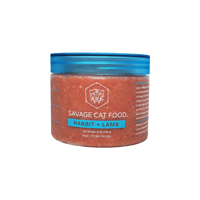 Savage Cat Rabbit and Lamb Tub, Frozen Raw Cat Food