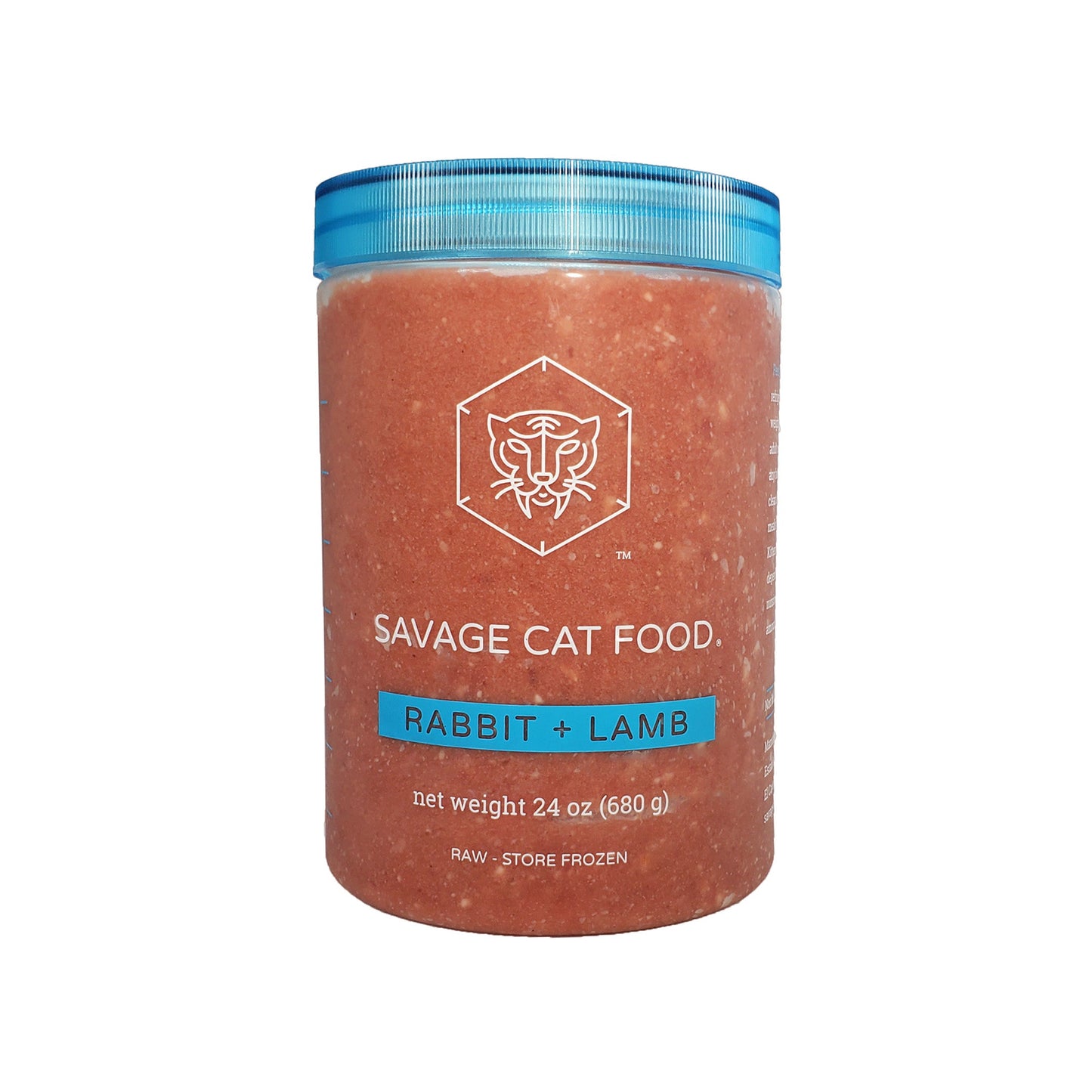 Savage Cat Rabbit and Lamb Tub, Frozen Raw Cat Food