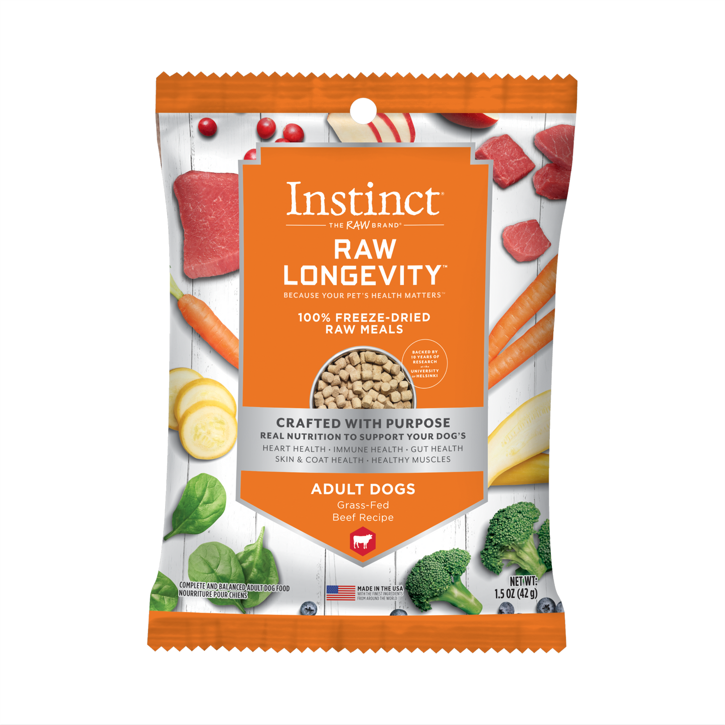 Instinct Raw Longevity Adult Freeze-Dried Beef Bites Dog Food
