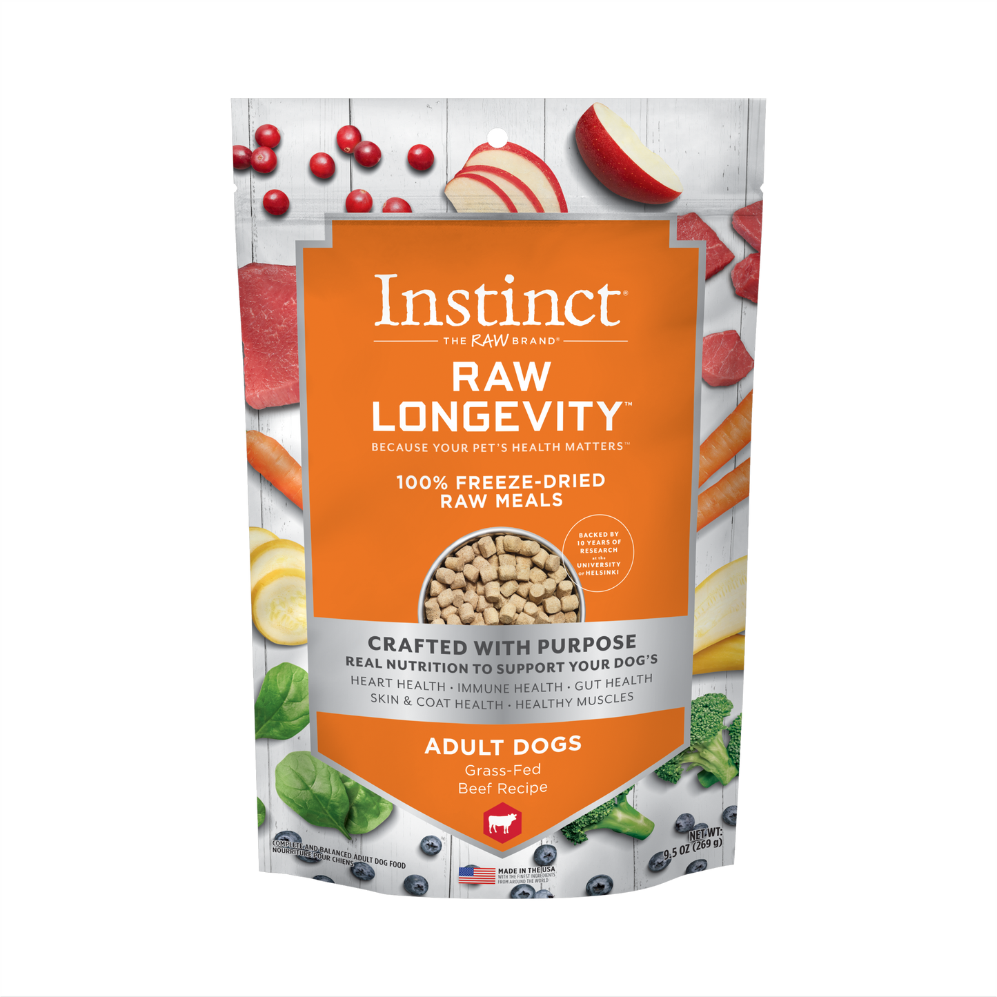 Instinct Raw Longevity Adult Freeze-Dried Beef Bites Dog Food