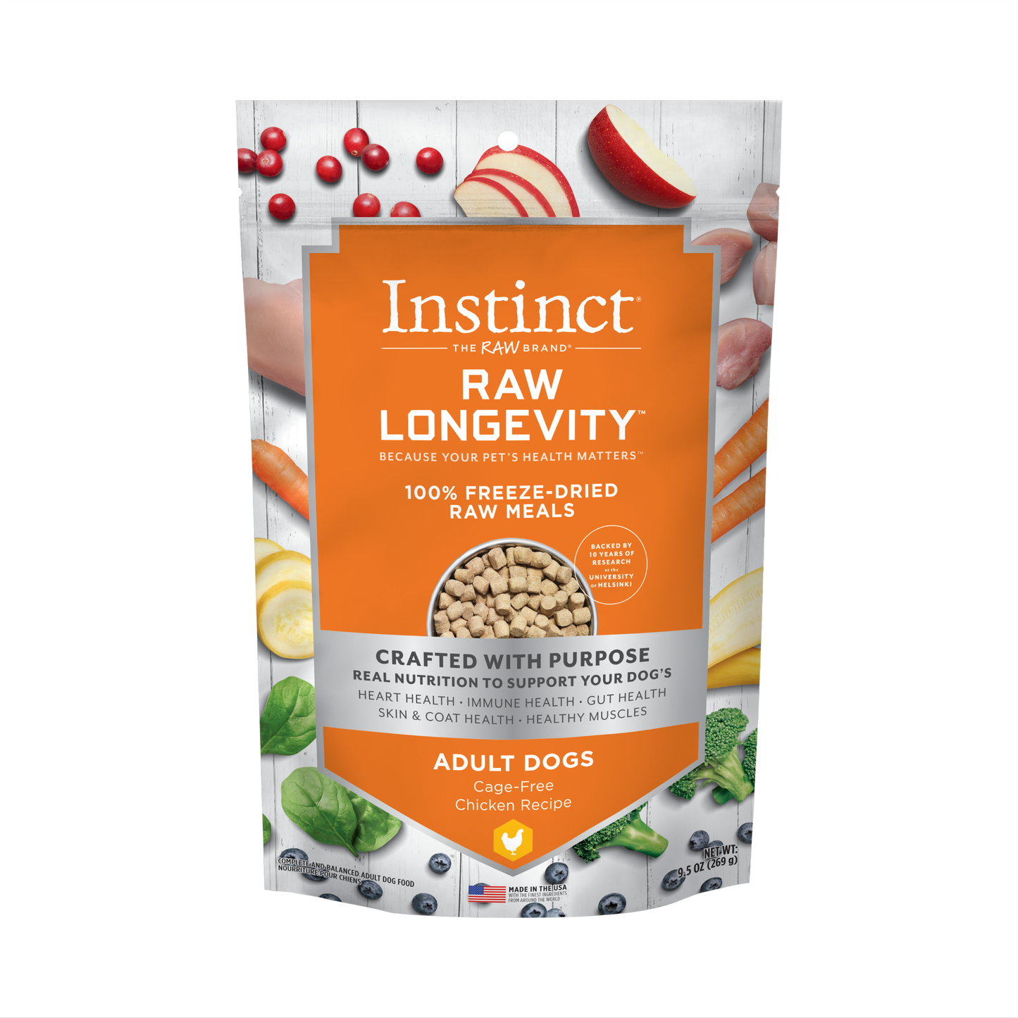 Instinct Raw Longevity Adult Freeze-Dried Chicken Bites, Dog Food