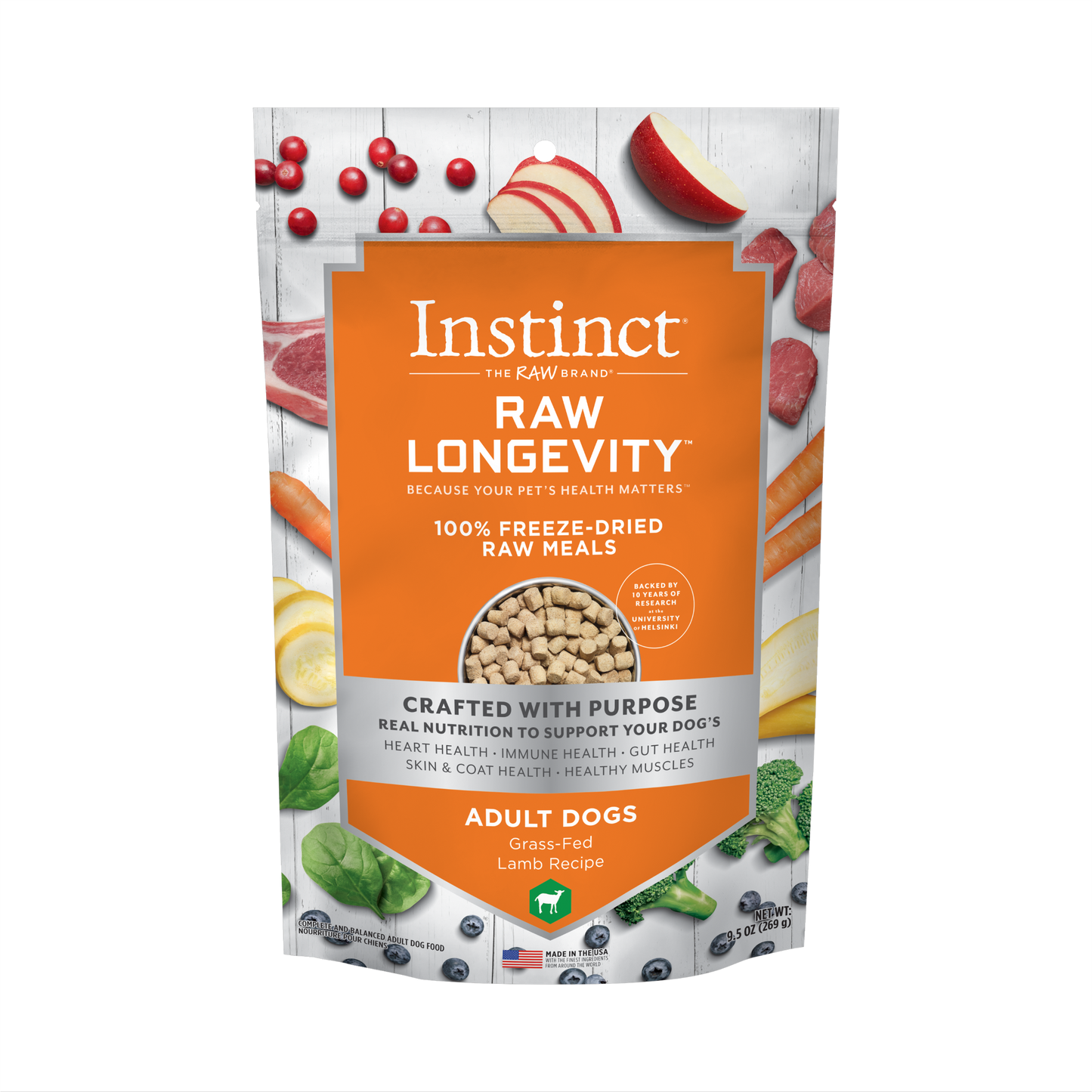Instinct Raw Longevity Adult Lamb Bites, Freeze-Dried Raw Dog Food