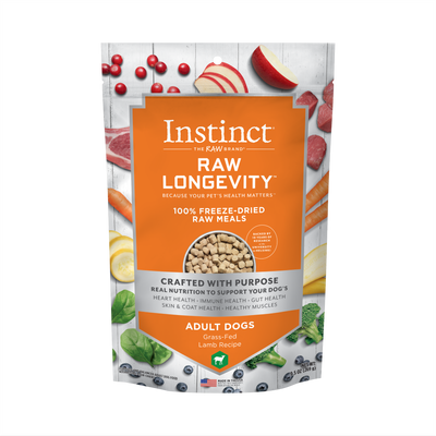 Instinct Raw Longevity Adult Lamb Bites, Freeze-Dried Raw Dog Food