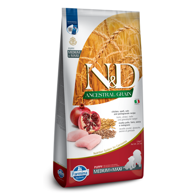 Farmina N&D Ancestral Grain Chicken & Pomegranate Medium & Maxi Puppy Dry Dog Food