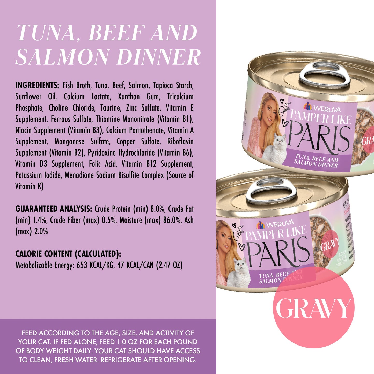Tuna, Beef, and Salmon Dinner in Gravy