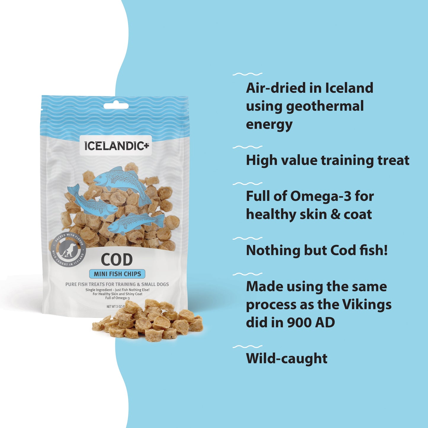 Cod Mini Fish Chips Treats For Training & Small Dogs