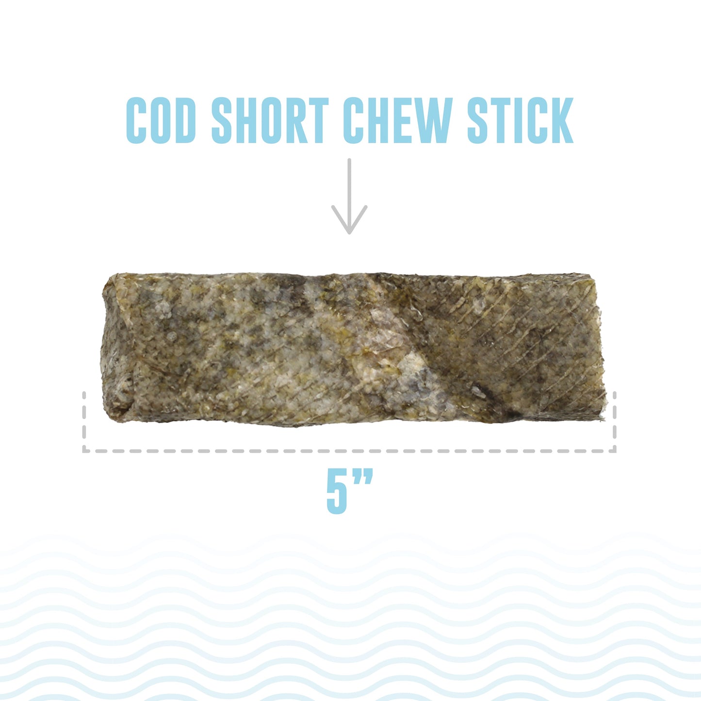 Hand Wrapped Cod Skin Short 5" Chew Sticks for Dogs