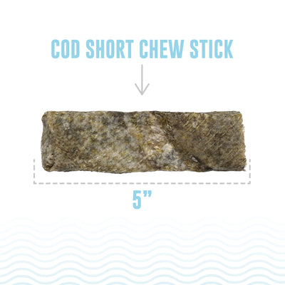 Hand Wrapped Cod Skin Short 5" Chew Sticks for Dogs