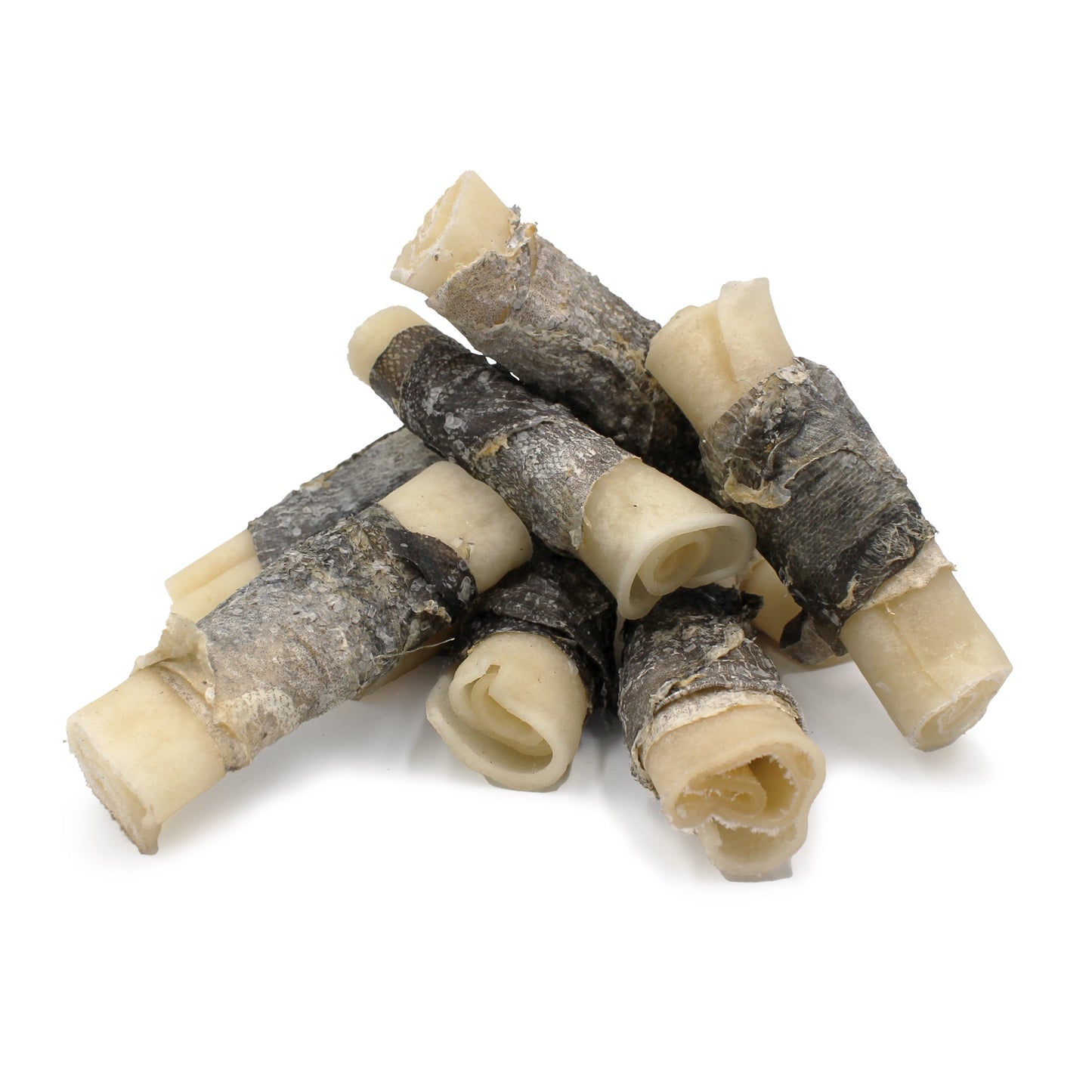 Rolled Beef Collagen Wrapped With Cod Skin 4" Chew Stick