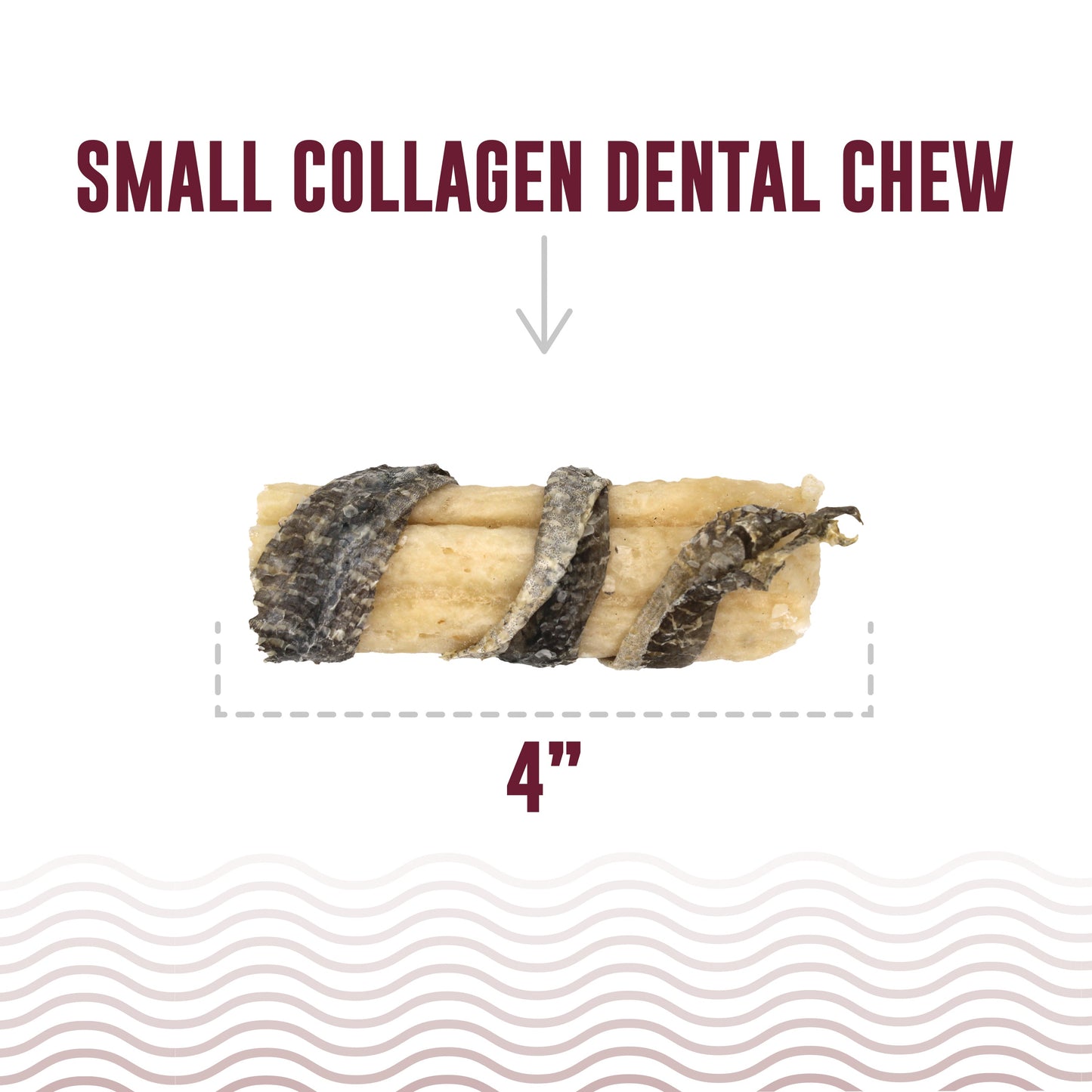 Beef Collagen Dental Chew Wrapped With Cod Skin  4"
