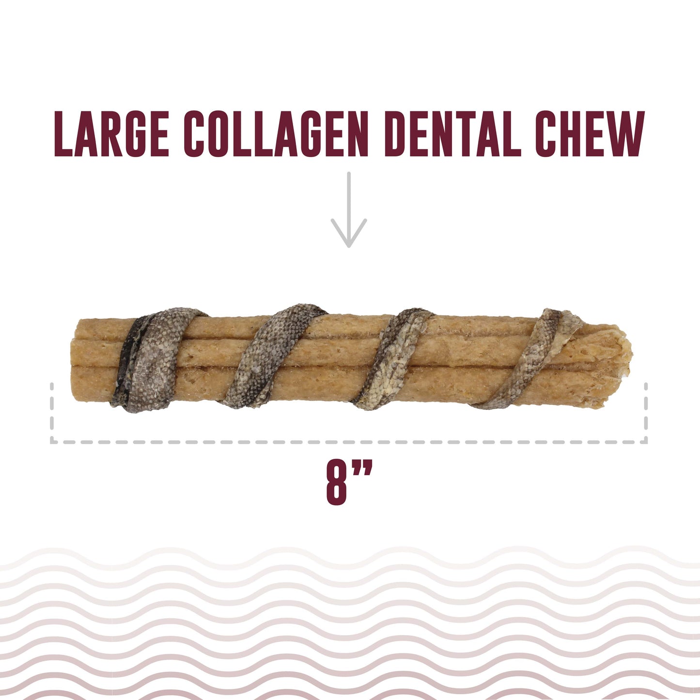 Beef Collagen Dental Chew Wrapped With Cod Skin  8"