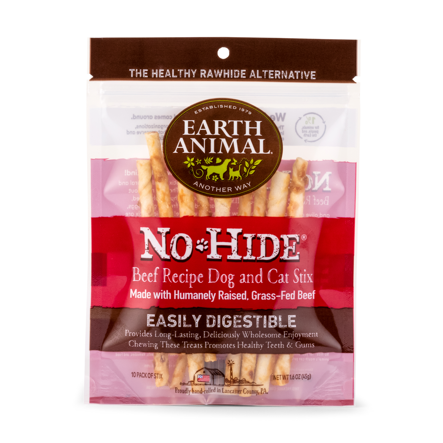 Earth Animal 10-Pack No-Hide Beef Chew Stix Dog Treats