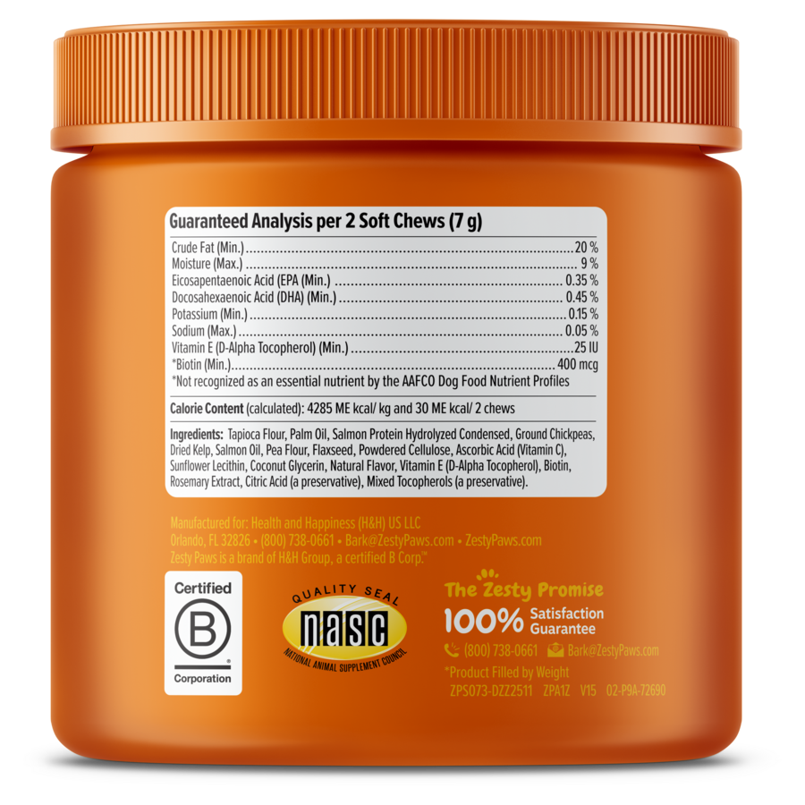 Skin & Coat Bites + Salmon Oil Soft Chews for Dogs