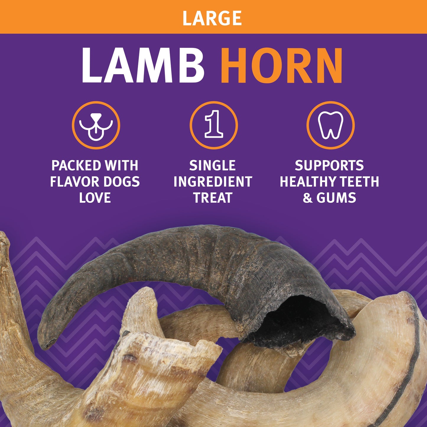 Large Lamb Horn Dog Chew