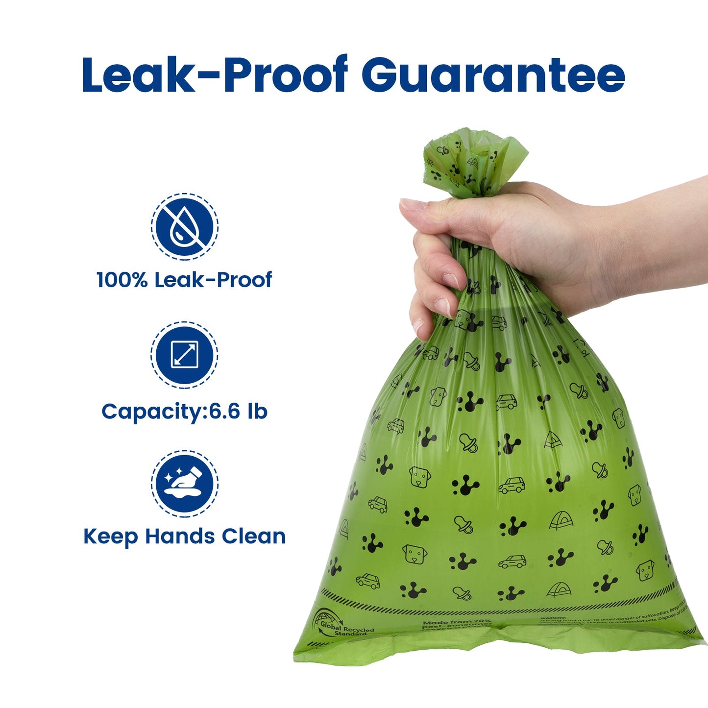 PawView Dog Poop Bags, Guaranteed Leak Proof and Extra Thick Poop Bag Rolls for Dogs, Lavender Scented, 120 Count