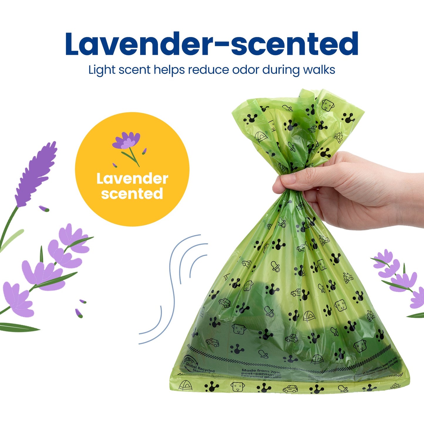 PawView Dog Poop Bags, Guaranteed Leak Proof and Extra Thick Poop Bag Rolls for Dogs, Lavender Scented, 120 Count, 270 Count, 315 Count