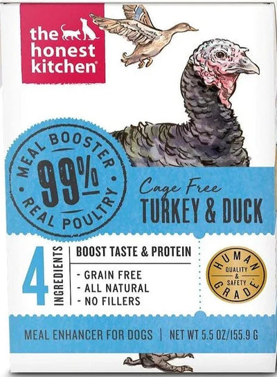 The Honest Kitchen Meal Booster 99% Turkey & Duck 5.5-oz, Dog Food Topper