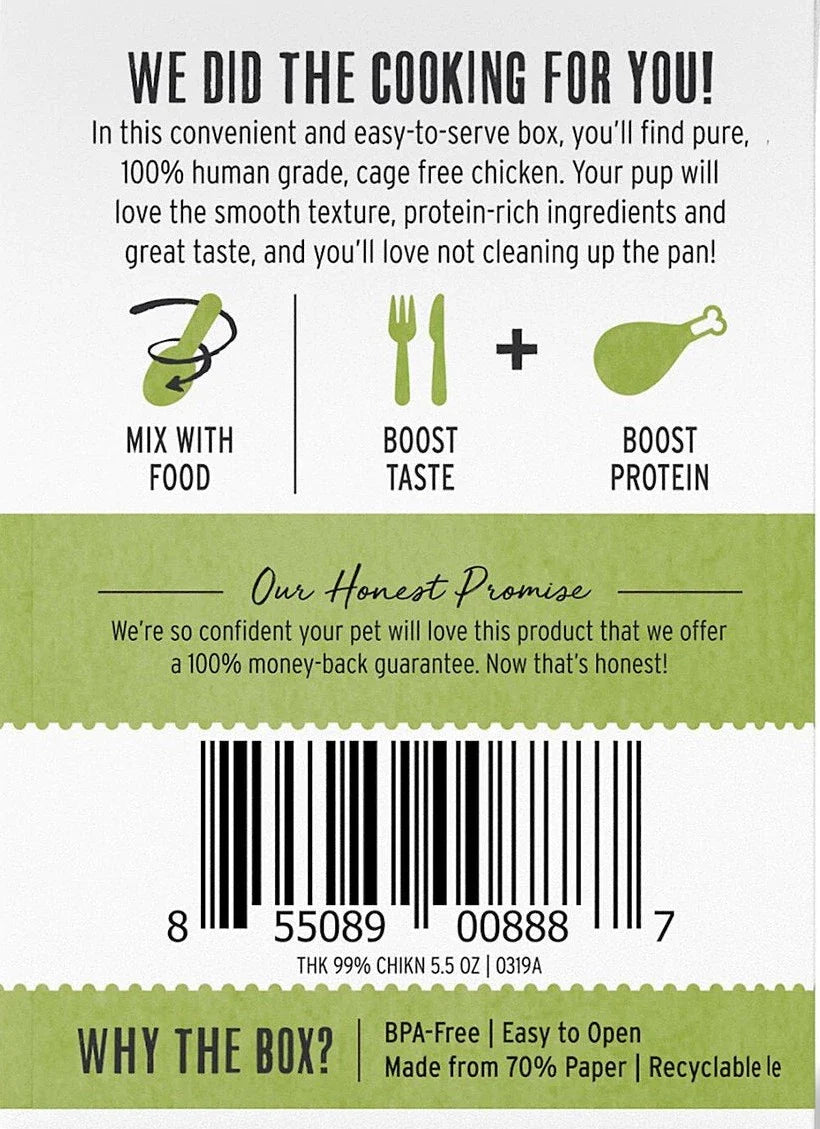 The Honest Kitchen Meal Booster 99% Chicken 5.5-oz, Dog Food Topper