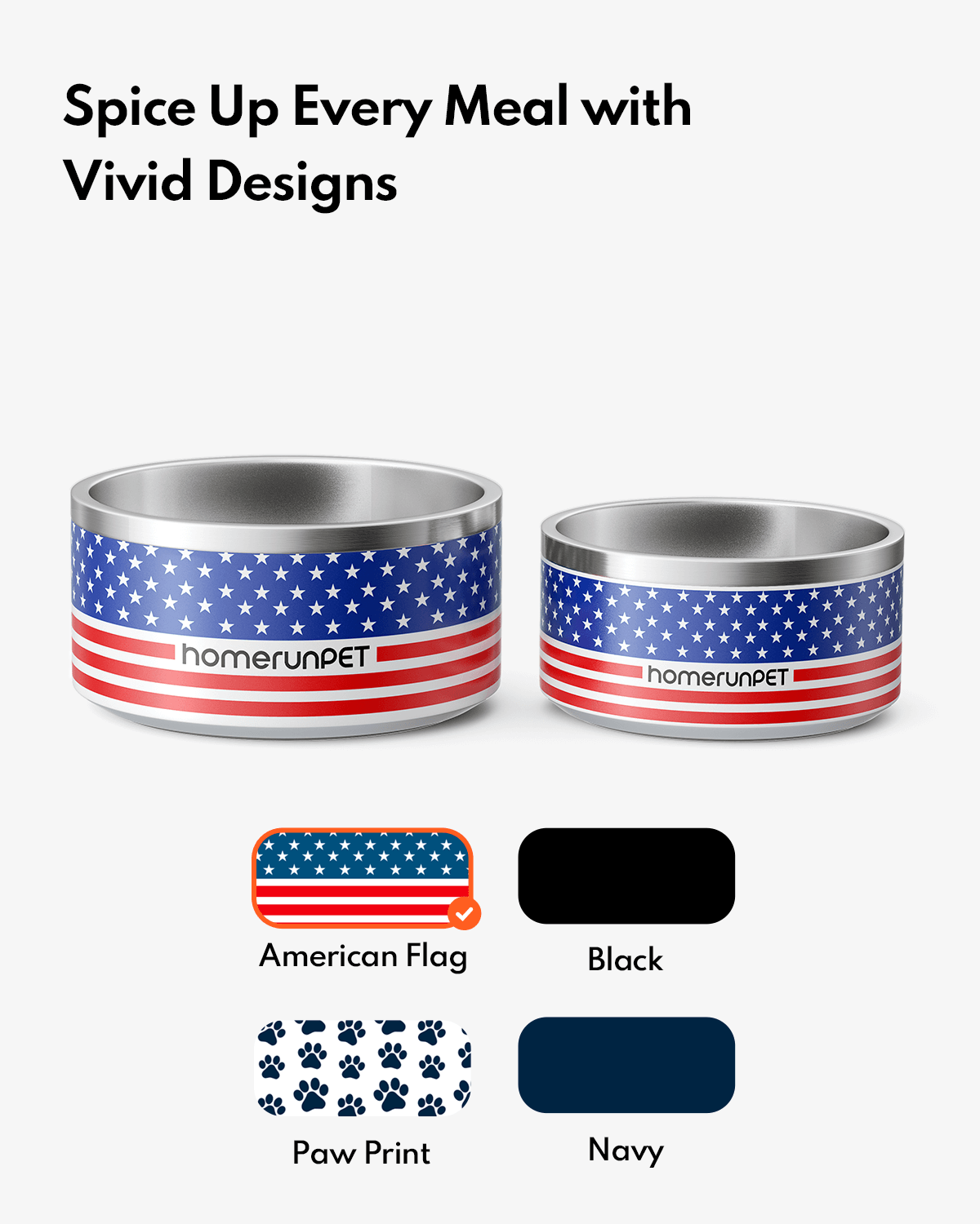 HomerunPET Dog Food Water Insulated Stainless Steel Bowl