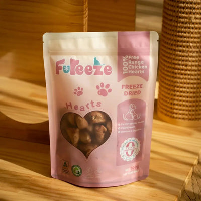 Freeze Dried Free Range Chicken Hearts 100g