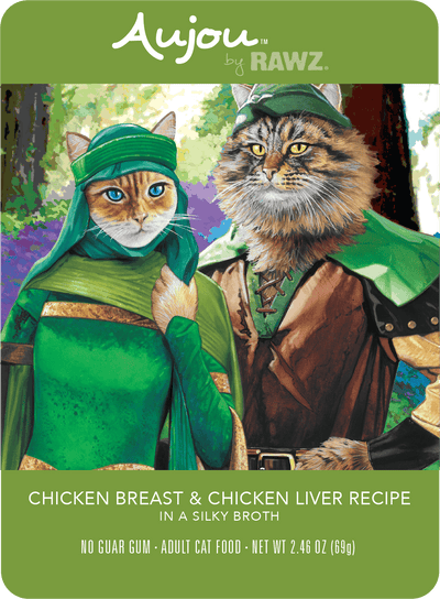Aujou® by RAWZ® Chicken and Chicken Liver Recipe 2.46-oz, Wet Cat Food