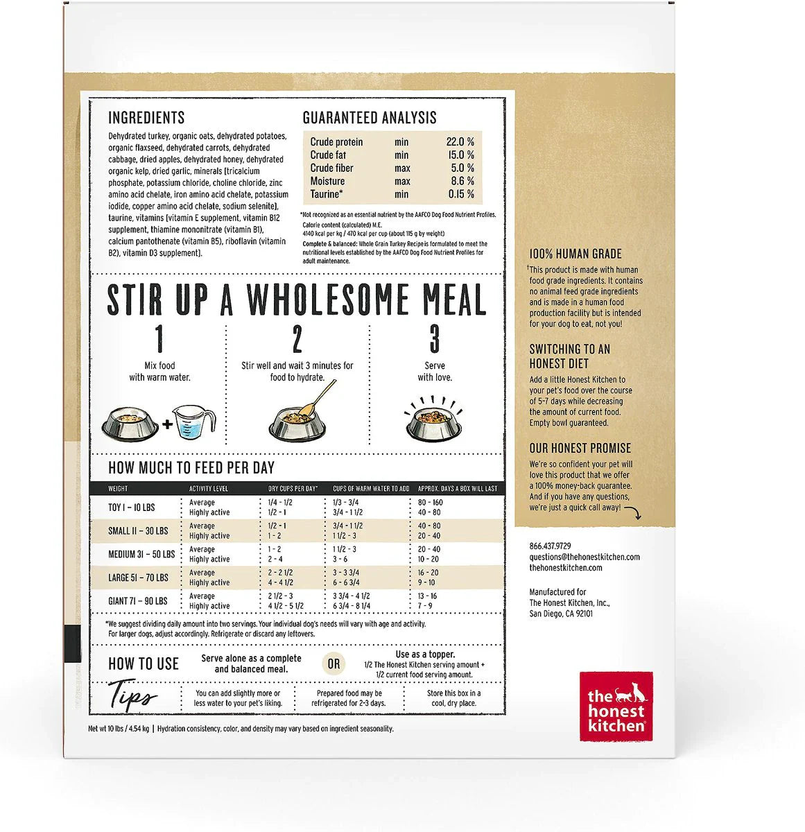 The Honest Kitchen Whole Grain Turkey Recipe Adult Dehydrated Dog Food