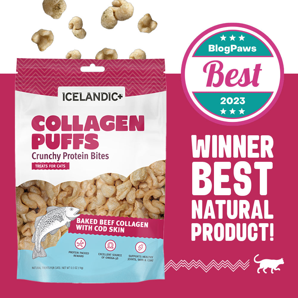 Beef Collagen Puffs with Cod Skin Treats for Cats