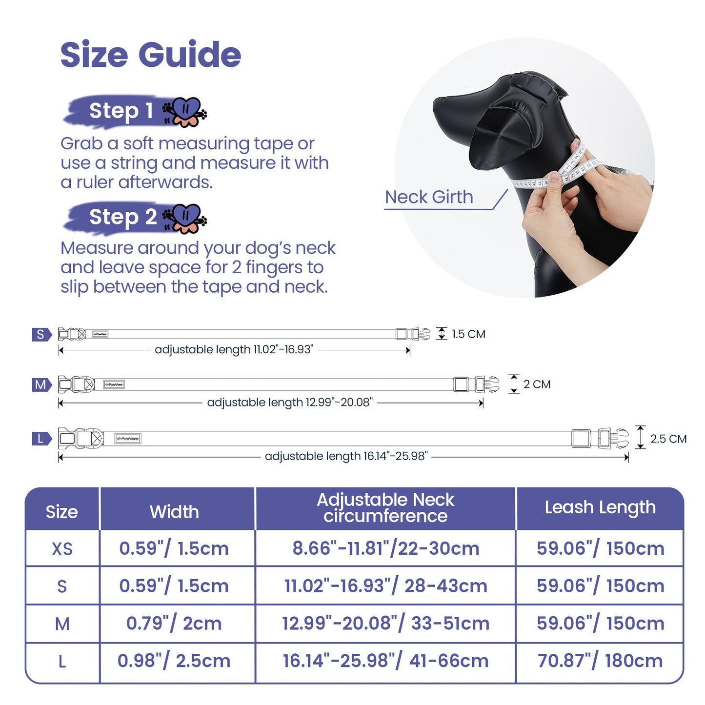 PawView Time Series Dog Collar with QR ID Tag – Sunset Design