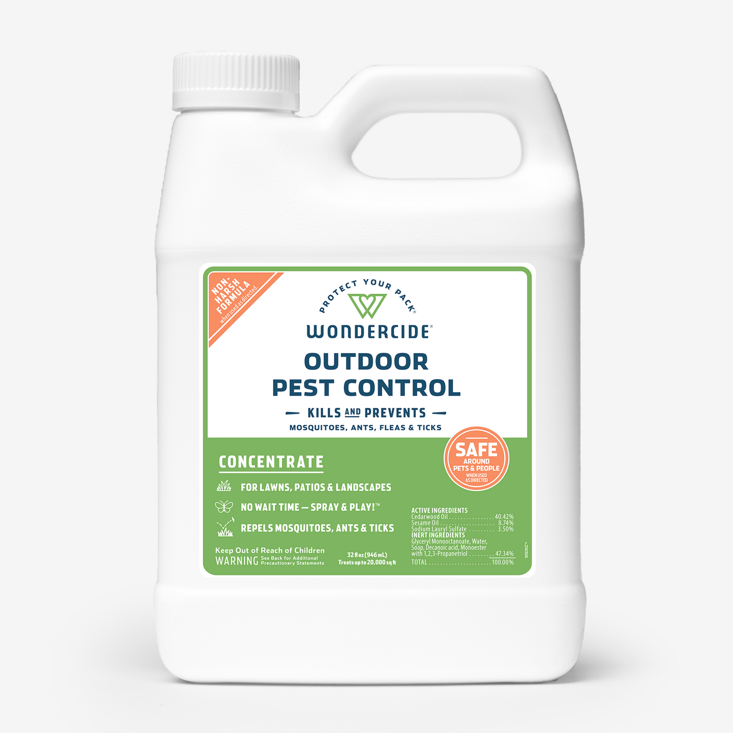 Wondercide Outdoor Pest Control Concentrate for Yard + Garden with Natural Essential Oils