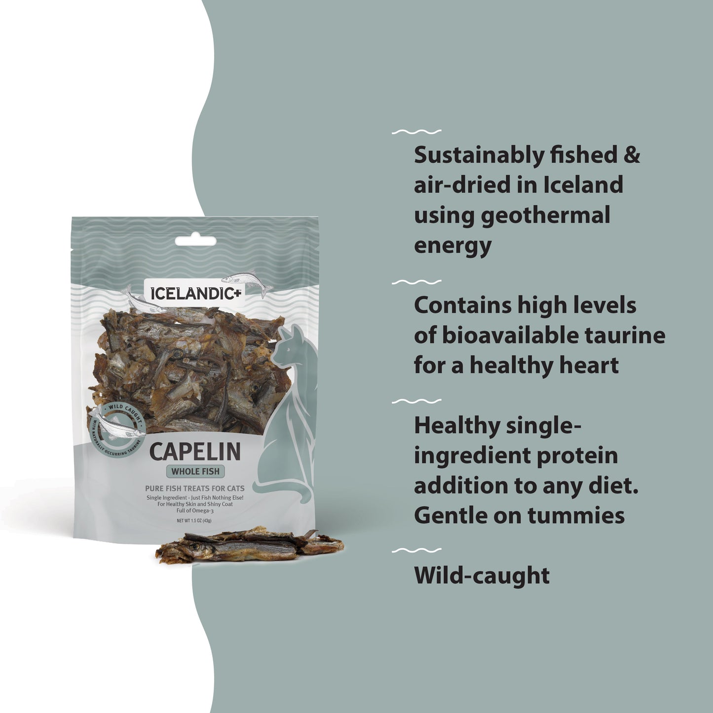 Capelin Whole Fish & Pieces Cat Treats