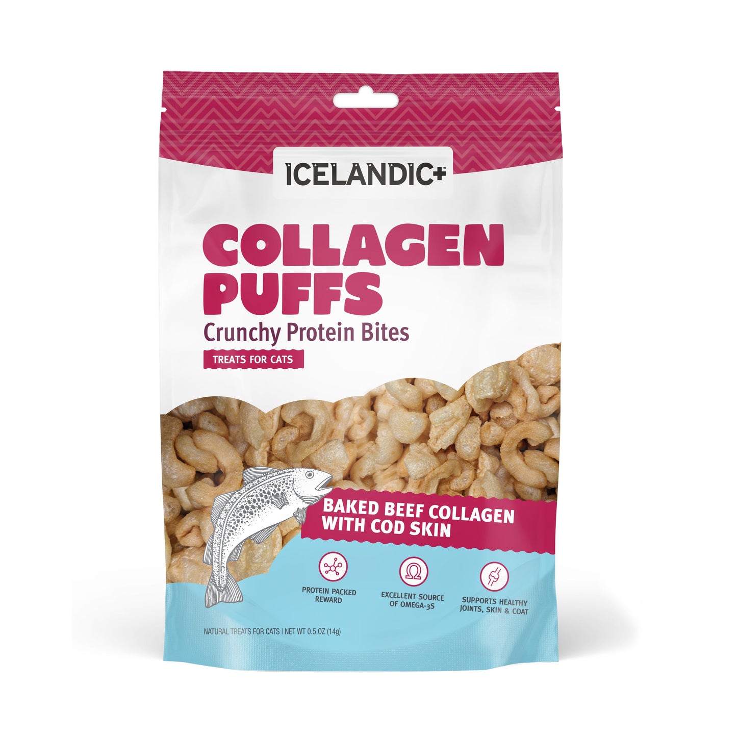 Beef Collagen Puffs with Cod Skin Treats for Cats