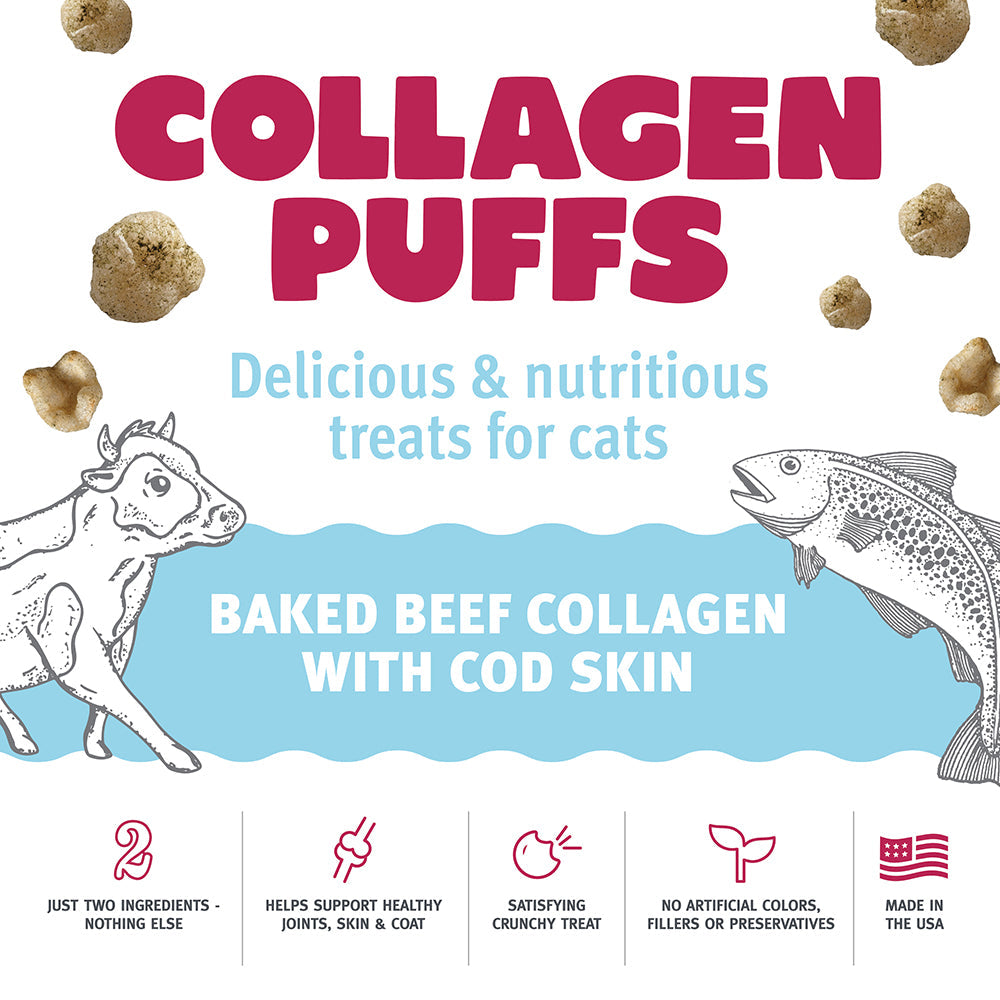 Beef Collagen Puffs with Cod Skin Treats for Cats