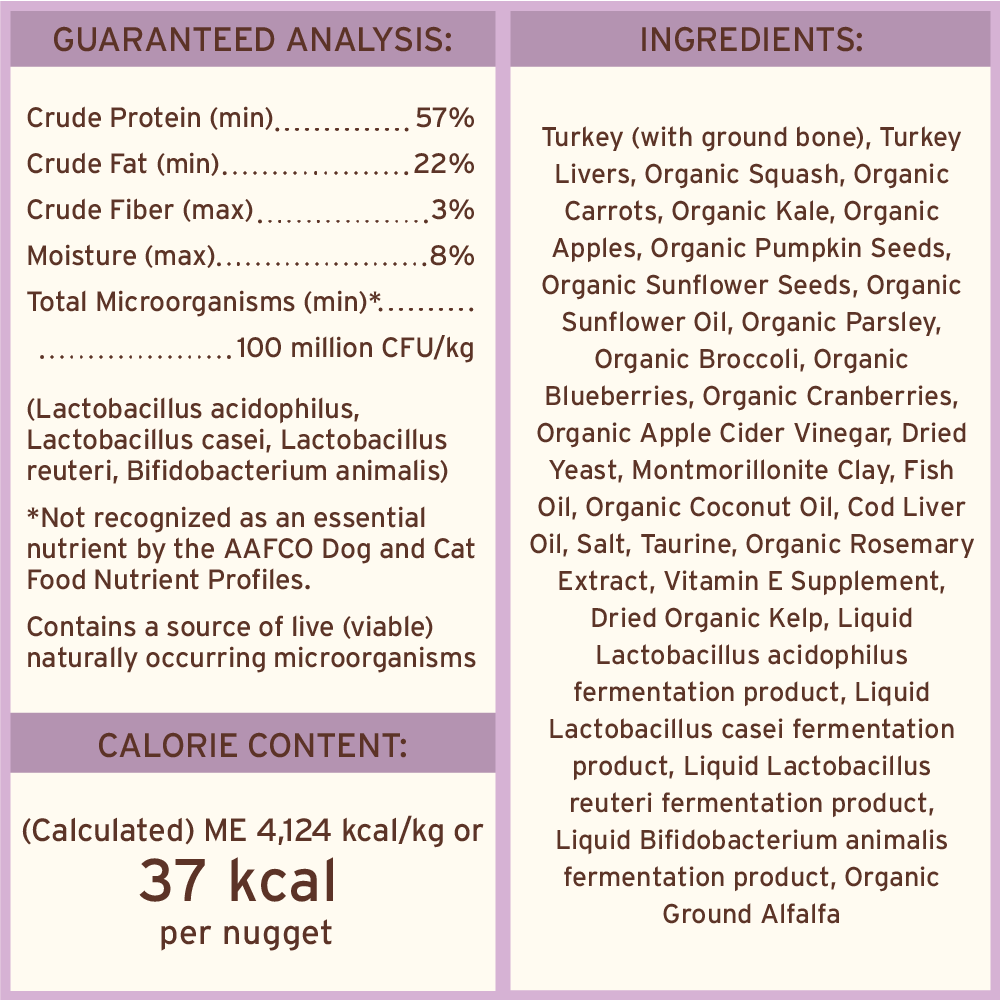 PrimalPetFood Freeze-Dried Raw Nuggets Cat Food - Turkey Recipe
