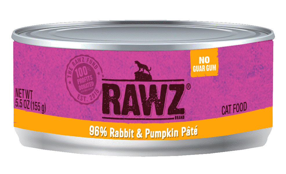RAWZ® 96% Rabbit and Pumpkin Pate, Wet Cat Food
