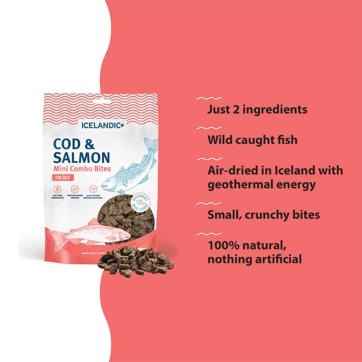 Cod & Salmon Mini Combo Bites Treats for Cats