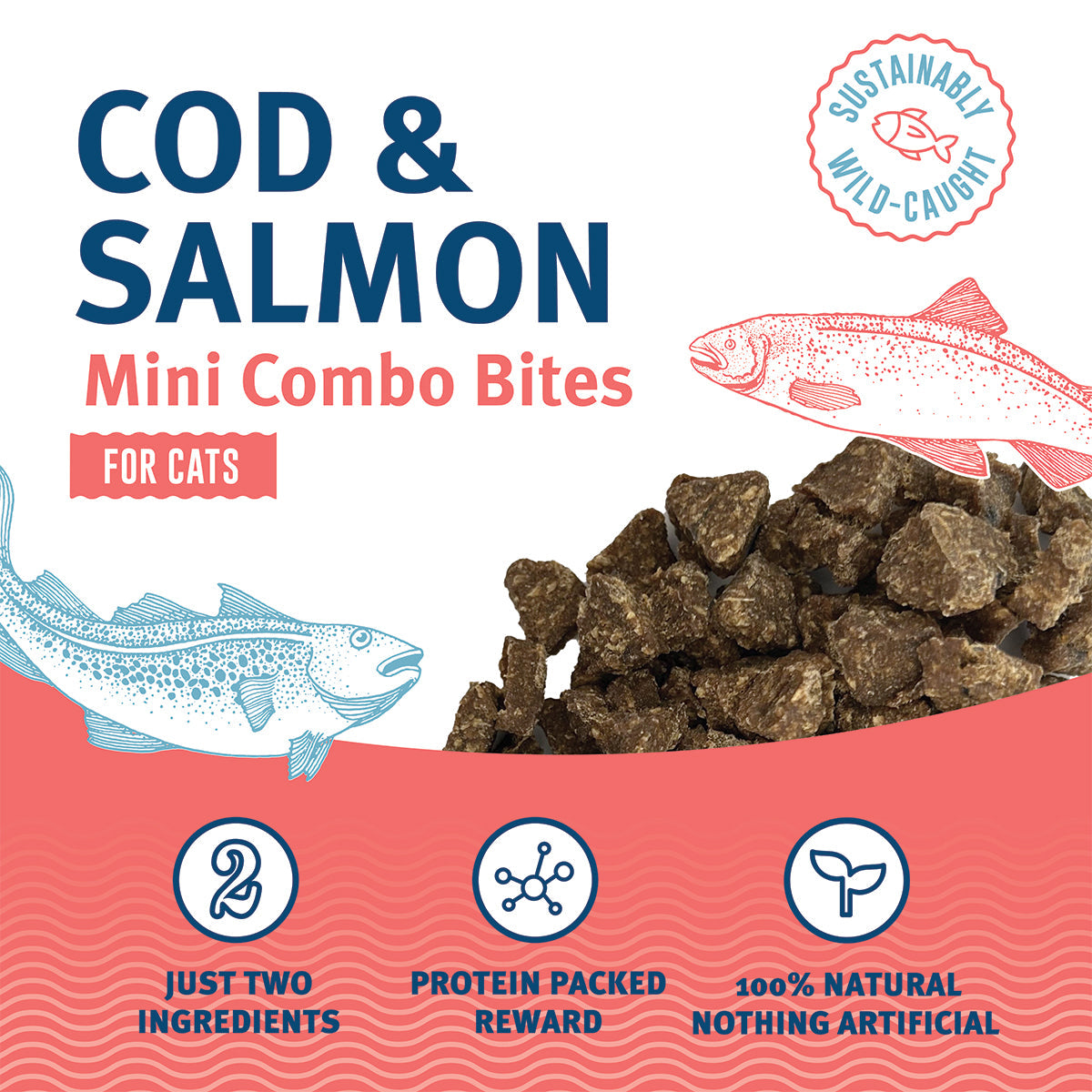 Cod & Salmon Mini Combo Bites Treats for Cats
