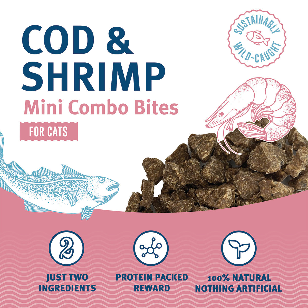 Cod & Shrimp Mini Combo Bites Treats for Cats