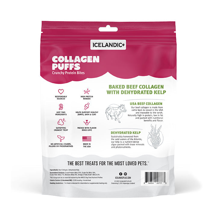 Beef Collagen Puffs with Kelp Treats for Dogs - 2.5oz
