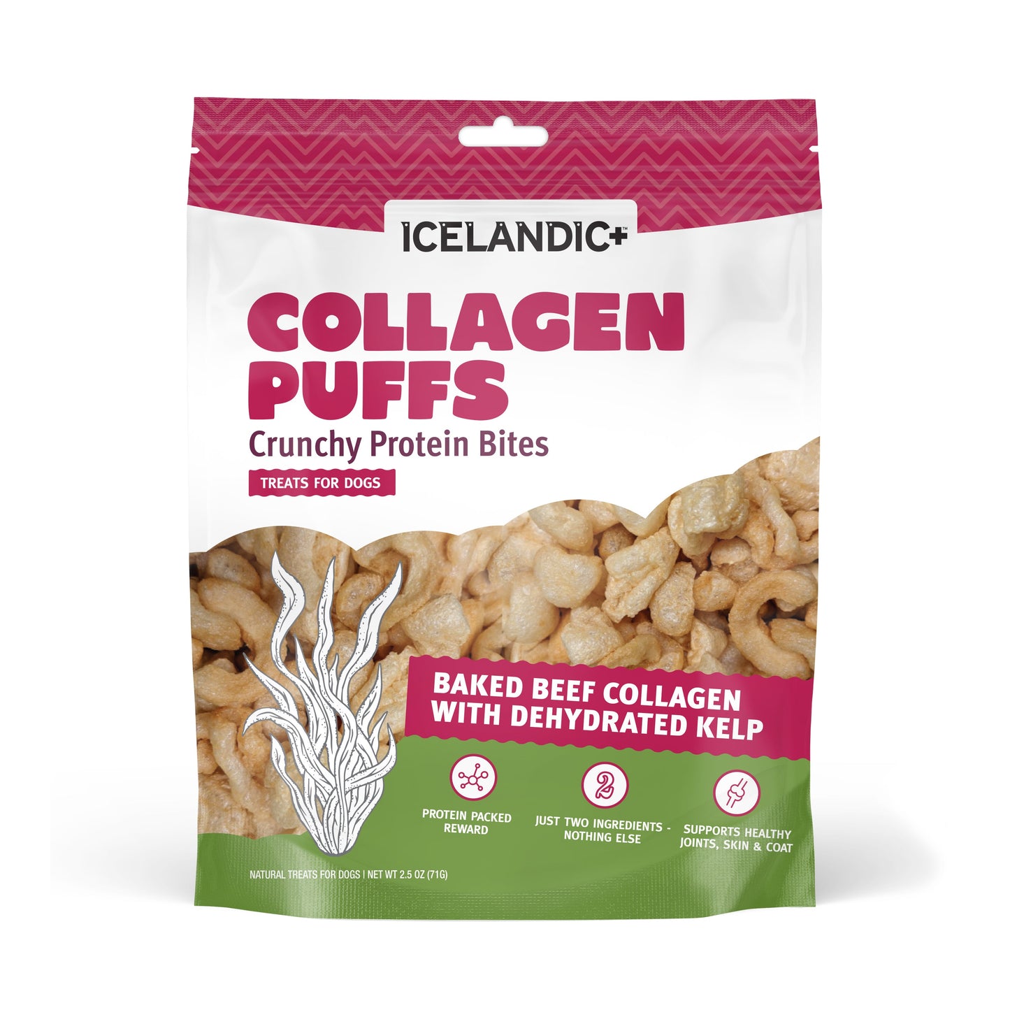 Beef Collagen Puffs with Kelp Treats for Dogs - 2.5oz