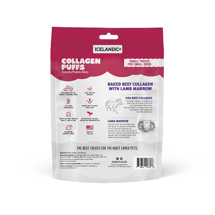 Beef Collagen Puffs with Marrow Treats for Small Dogs - 1.3oz