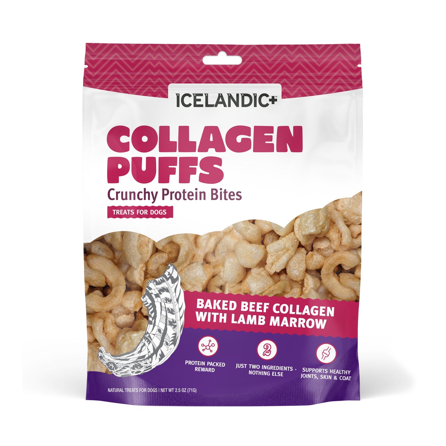 Beef Collagen Puffs with Marrow Treats for Dogs - 2.5oz