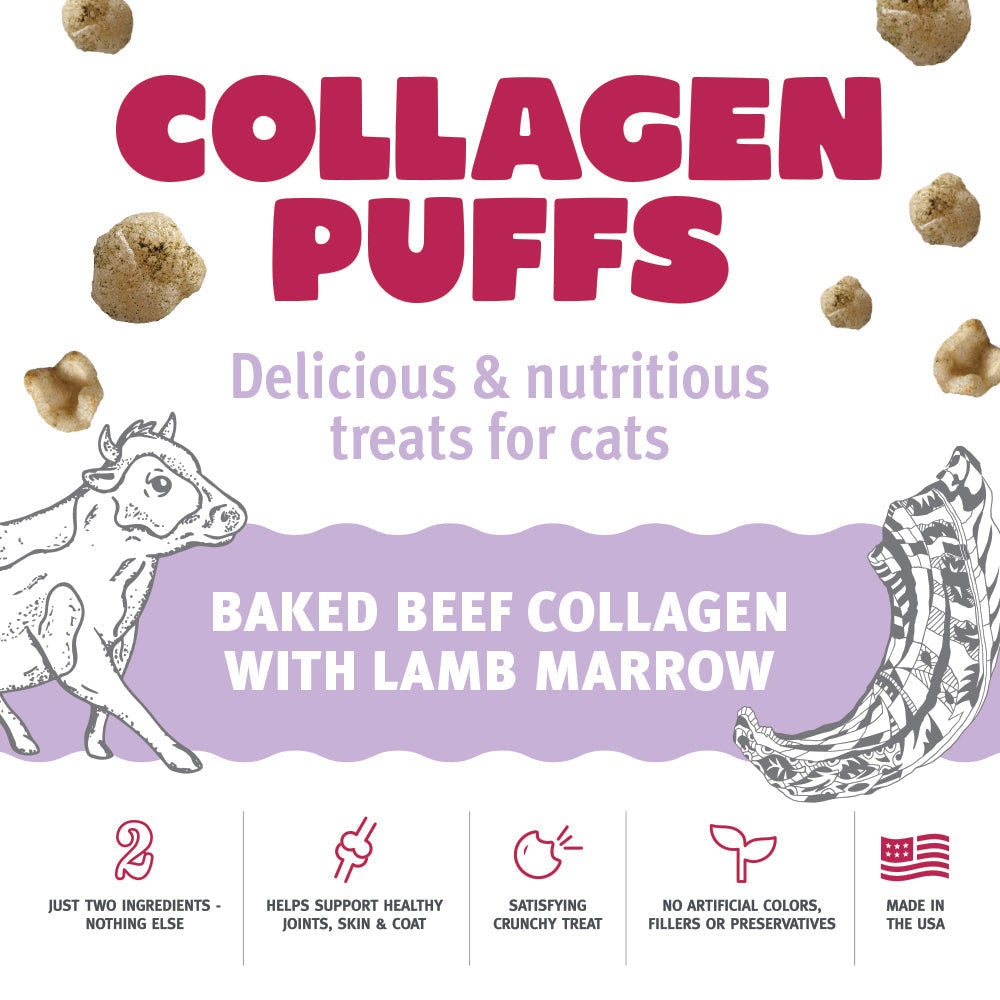 Beef Collagen Puffs with Marrow Treats for Cats