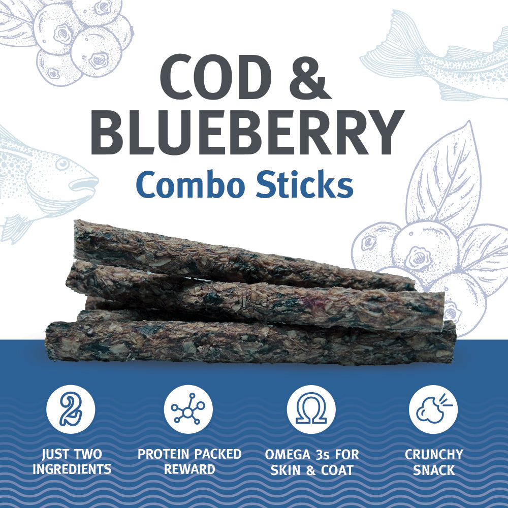 Cod & Blueberry Combo Sticks For Dogs