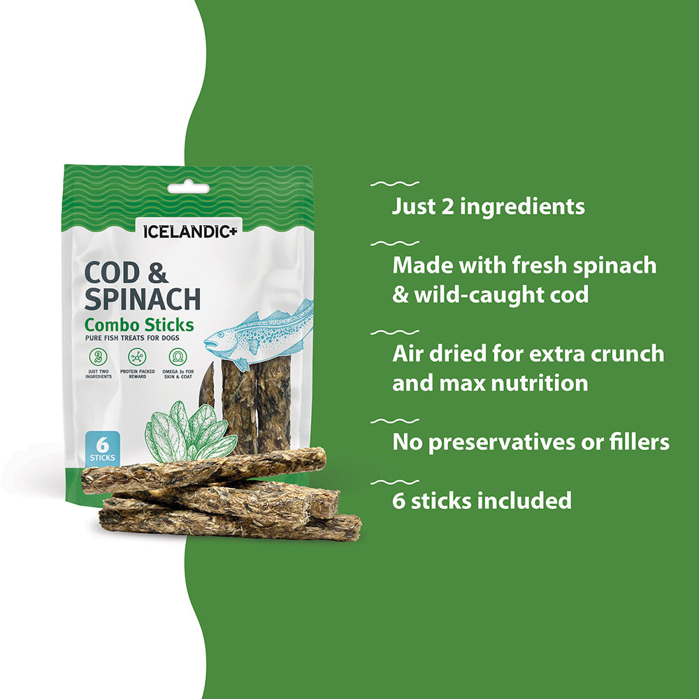 Cod & Spinach Combo Sticks For Dogs